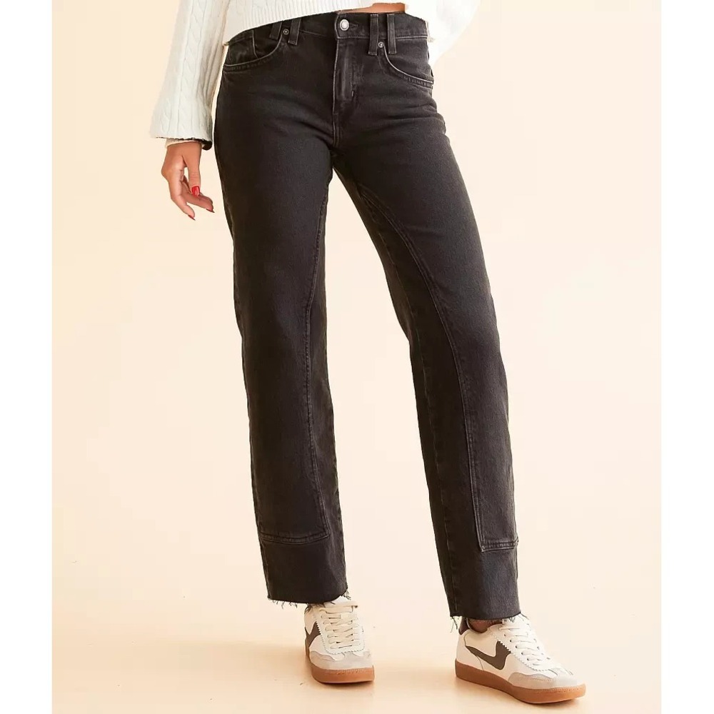 We‎ The Free Risk Taker Jeans Women's 32 Main Squeeze High Rise Straight Raw Hem